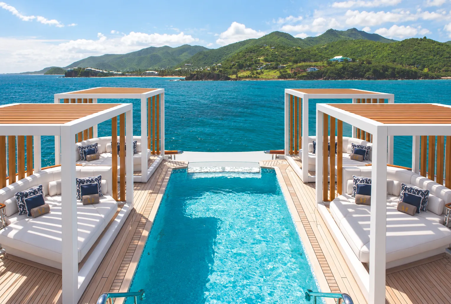 Cabanas · Yacht pool deck
