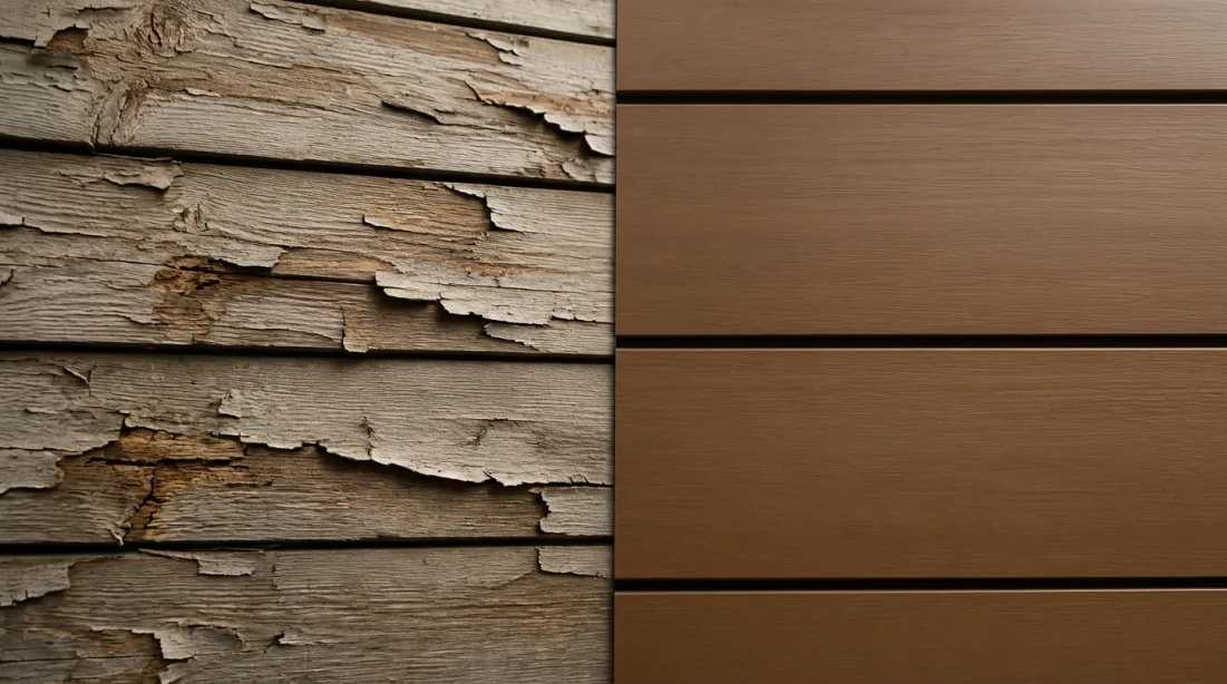 The beauty of wood. The performance of aluminum.