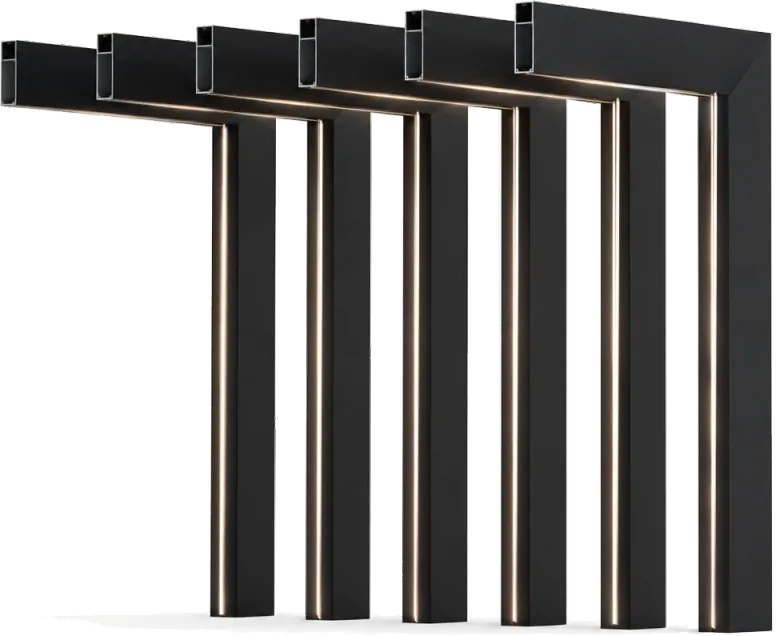 Black aluminum LED lighting beams