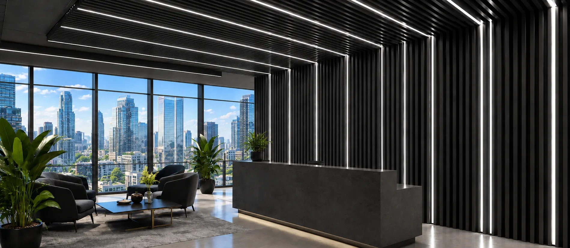 LED lighting beams · Reception