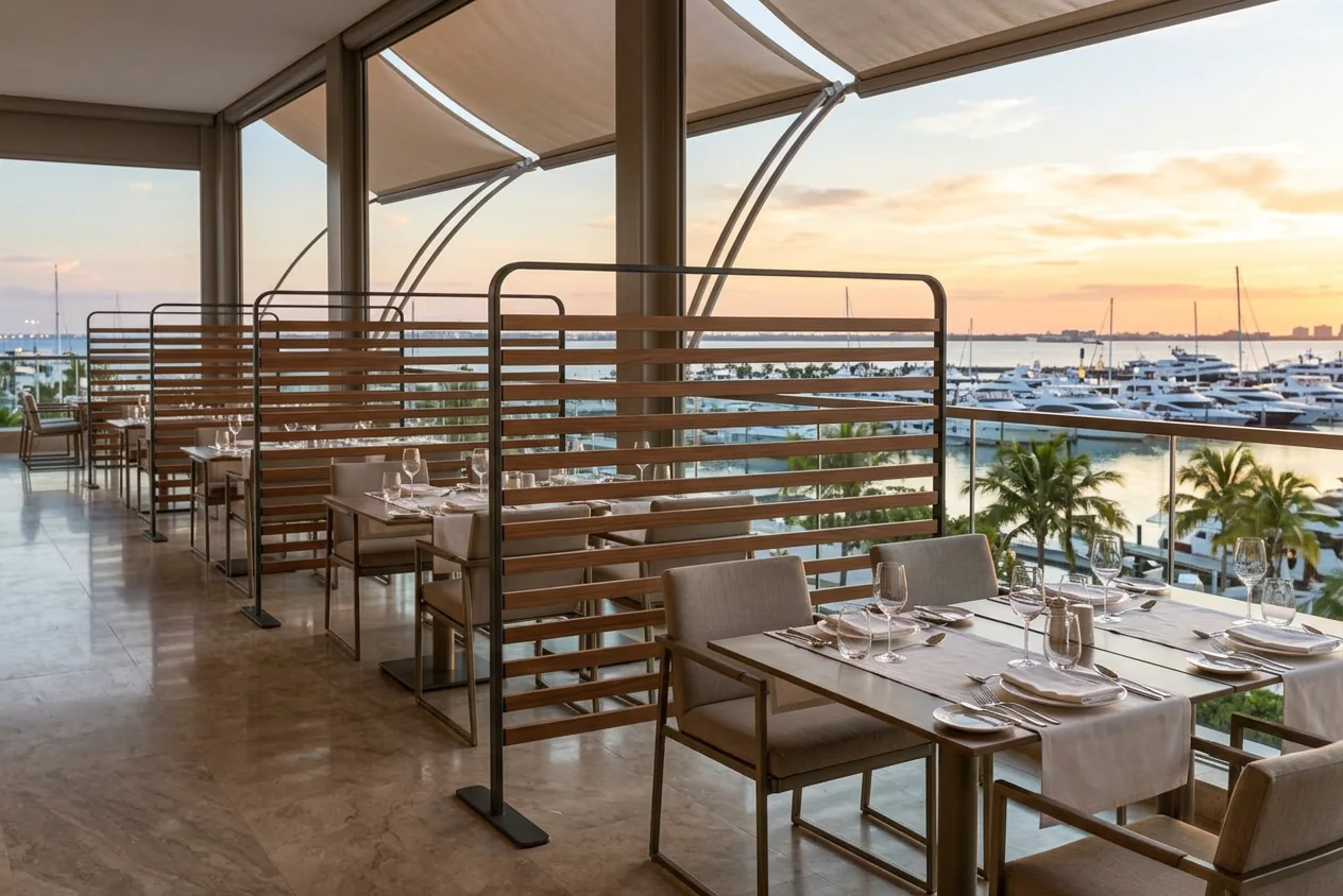 Sunset terrace · Fine dining